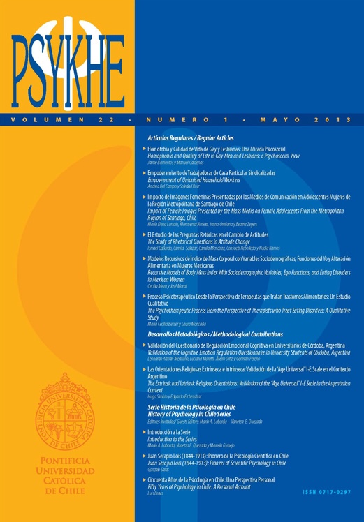 Número Especial Psykhe - IX Congreso SCP