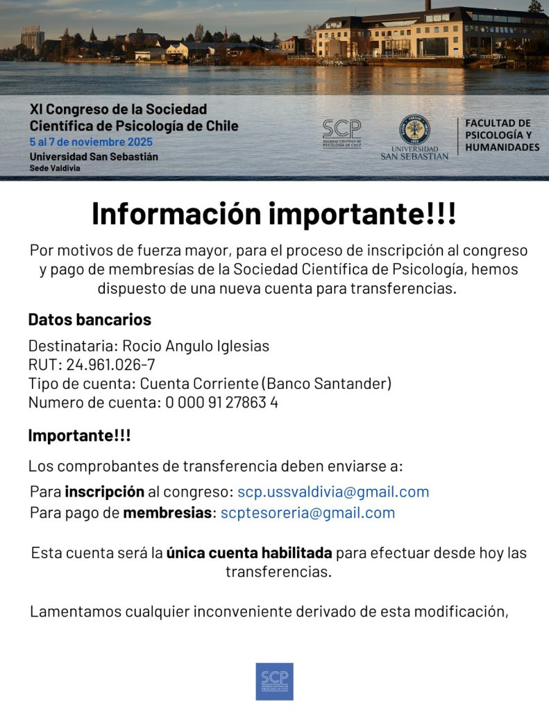 XI Congreso de la SCP Información Importante !!!