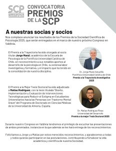 Convocatoria PREMIOS de la SCP