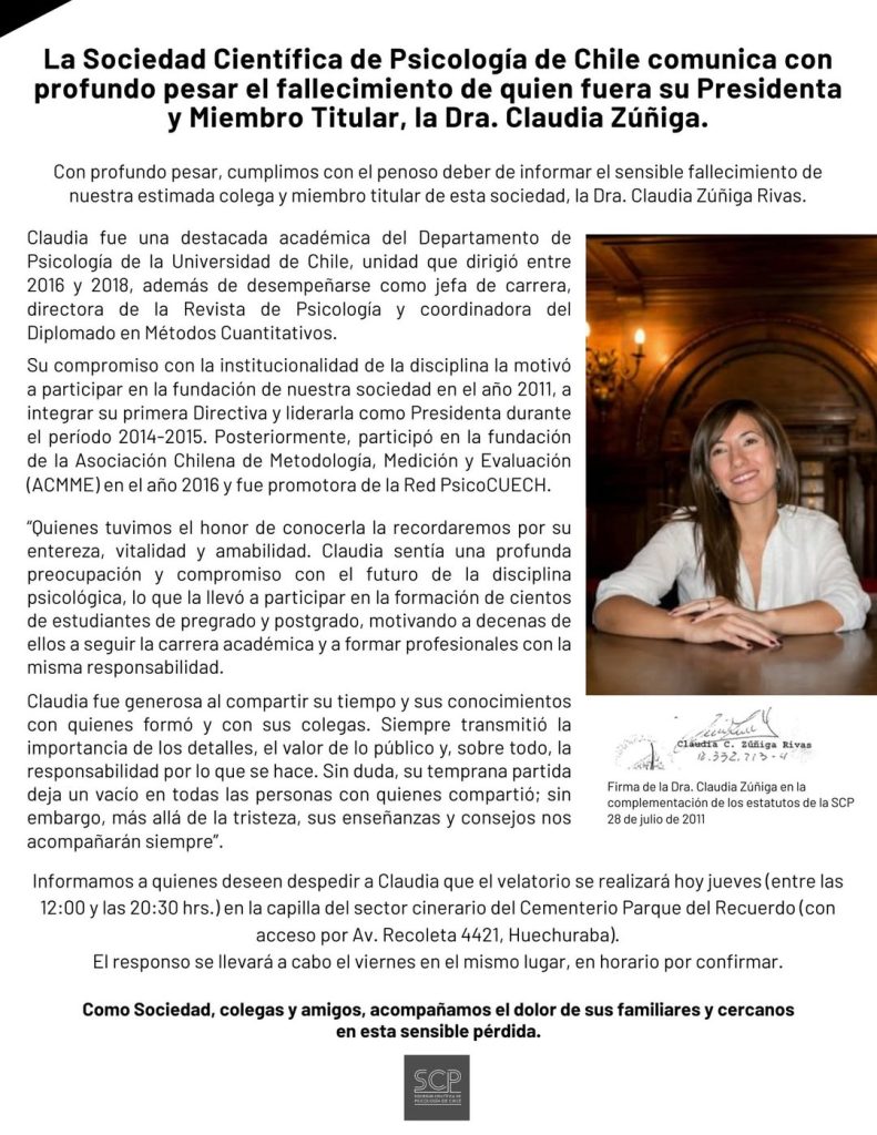 SCP lamenta fallecimiento CZuñiga